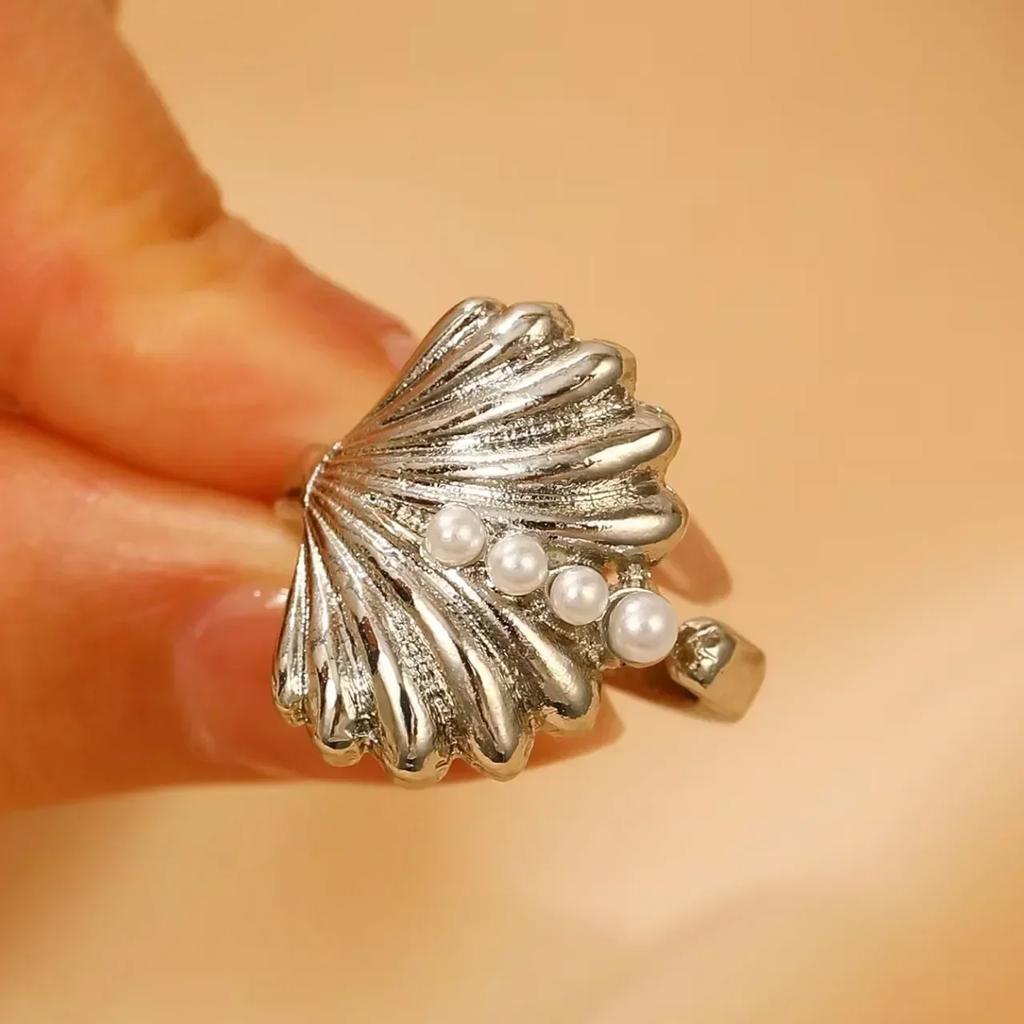 Schattige Minimalistische Imitatie Parel Ringenset voor Vrouwen Koreaanse Mode Onregelmatige Parel Vingerringen Nieuwe Trend Dames Sieraden Cadeaus