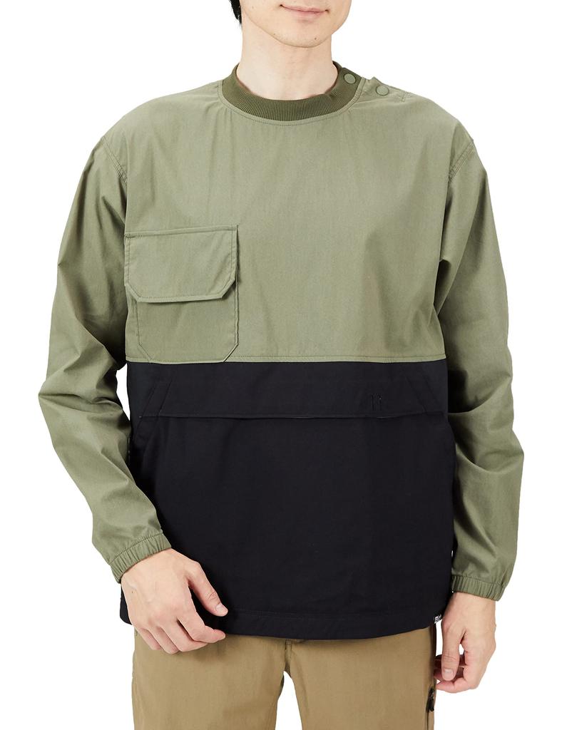Heat Resistant Crew Neck Sweatshirt Breathable and FIREWOOD WORK Sweatshirt Olive [Jack Wolfskin] Men's (TEXASHIELD Windproof) [5029641 / PO]