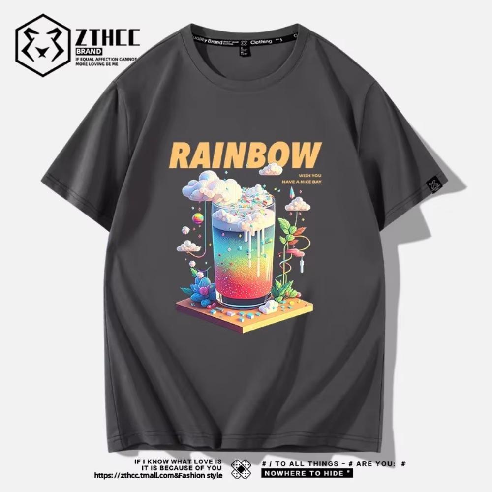 Letní móda Retro pánská anglická písmena těžké váhy 100% bavlna s kulatým výstřihem s potiskem Vysoce kvalitní neformální tričko Fitness Street