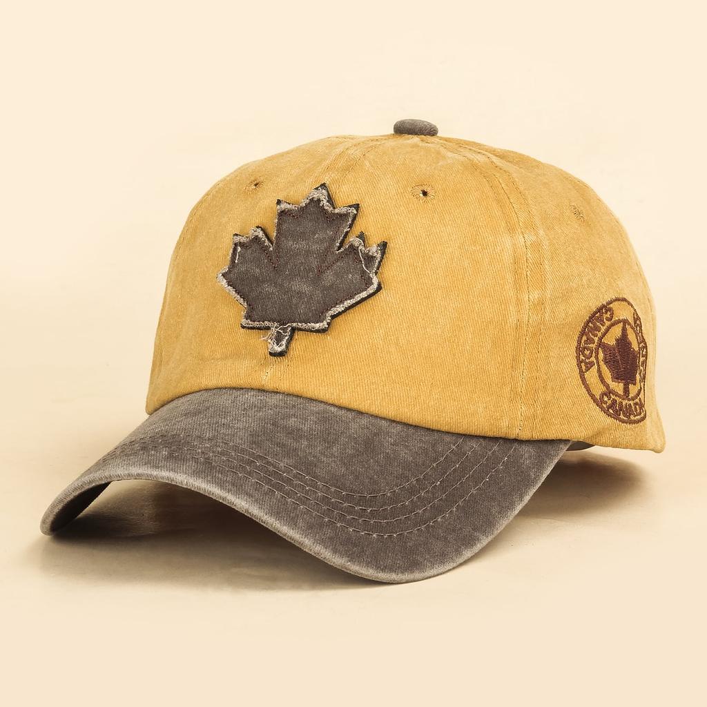 Multi- Embroidered Maple Leaf Letter Baseball Cap, Suitable for Both Men and Women, Versatile for Daily Wear