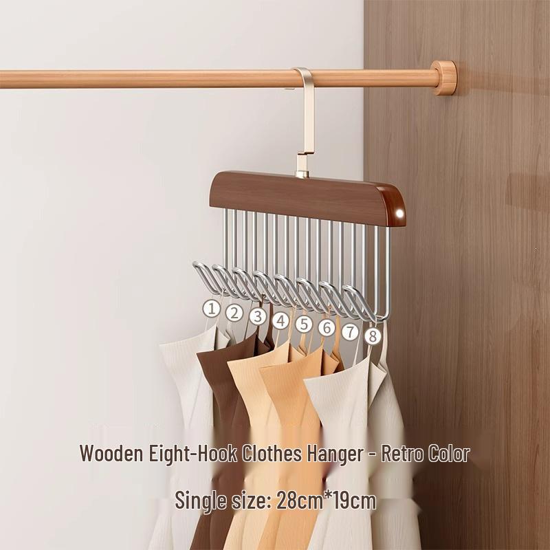Multifunctional Wooden Sling Hanger: Solid Wood Hook for Underwear and Vest Storage