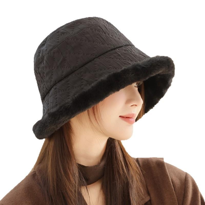 Fisherman Hat For Women Thick Plush Waterproof Winter Casual Sun Hat