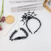 Mesh Halloween Headband Ruffles Spider Web Hairband Creative Hairband Necklace Set  Boys/Girls
