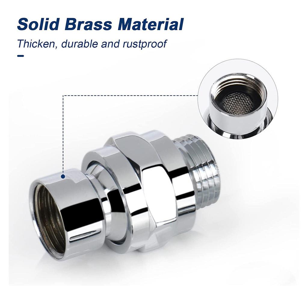 Shower Head Swivel Ball Adapter Shower Connector Ball Joint Adjustable Solid Brass Shower Arm Extension Component