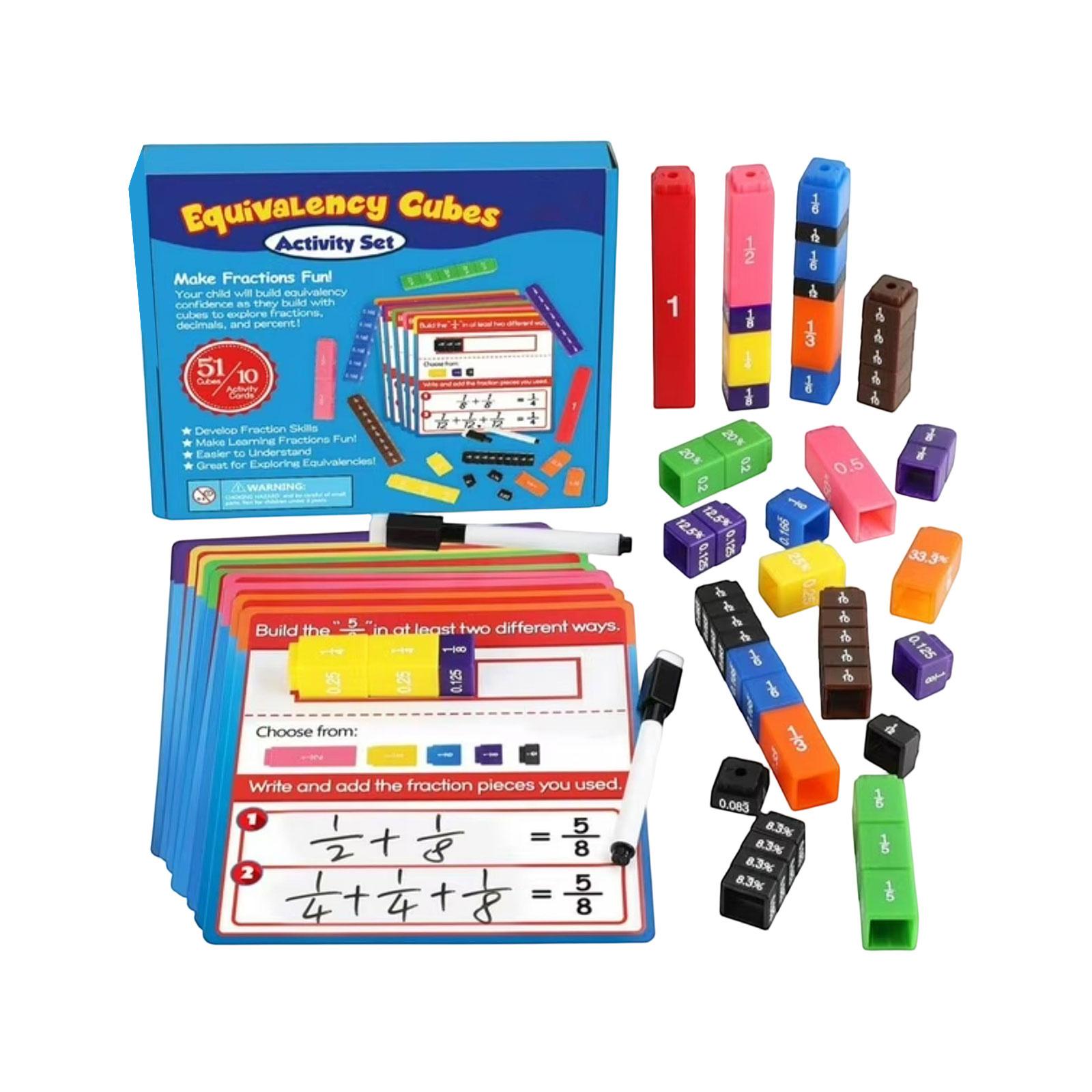 

Fraction Cubes Activity Set, Educational Toys One Size