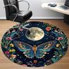 1pc Butterfly Moon Office Round Area Rug, Under Office Chairs Bedroom Living Room Home Decor, Room Deco