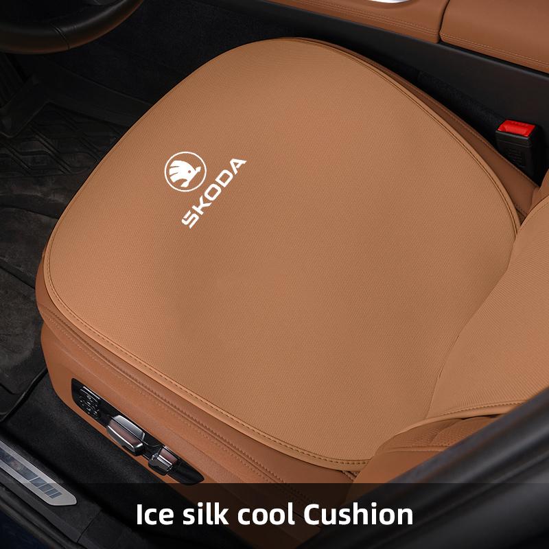Car Seat Cover Pad Ice Silk Protector Cushion Interior For Skoda Octavia Kodiaq Enyaq Kamiq Scala Rapid Superb Karoq Fabia Yeti