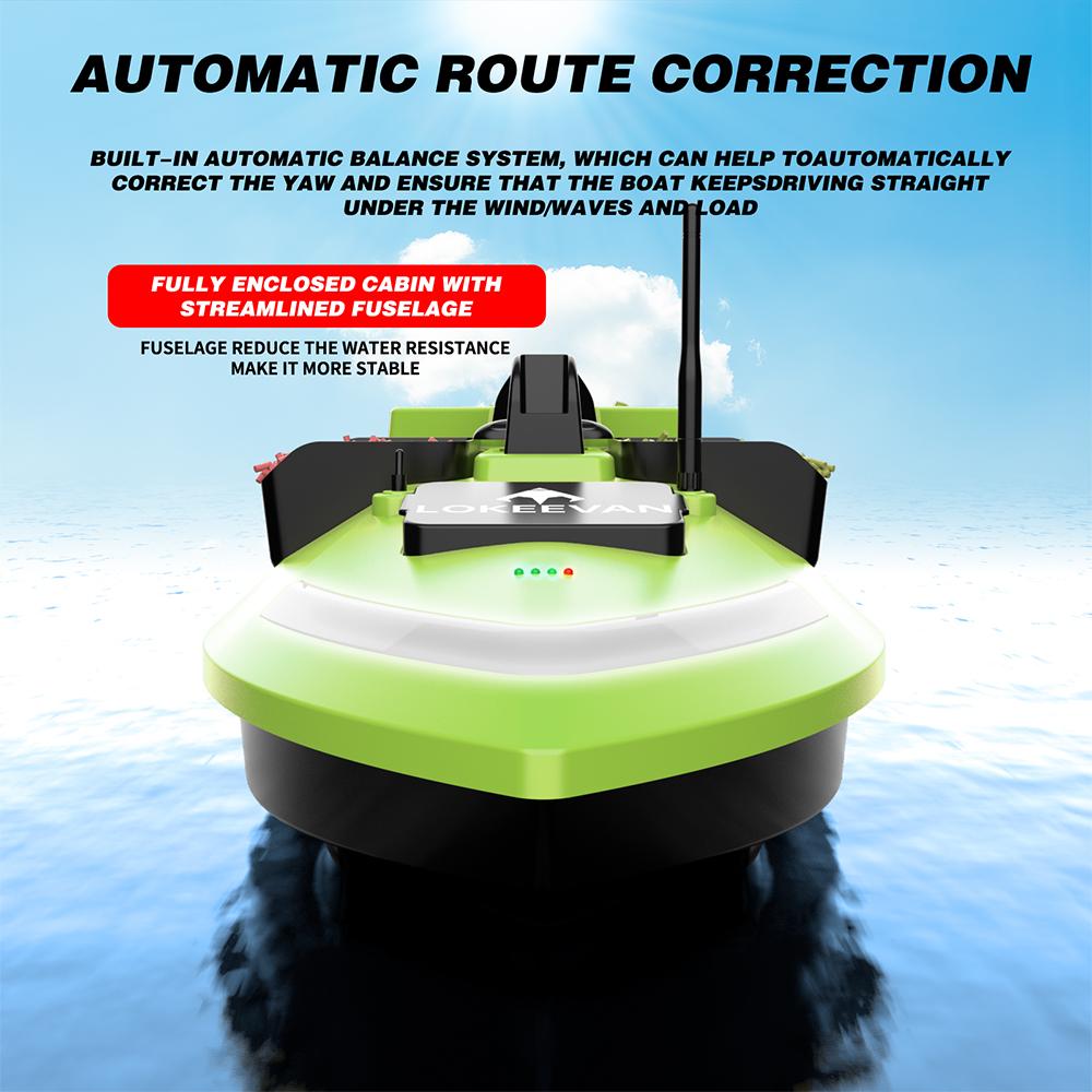 GPS Köderboot Lokeevan V020 12000mAh Akku Doppelmotor 3 Behälter 2KG Traglast 500M Fernbedienung