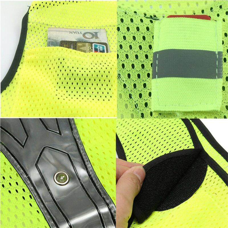 New Cycling Reflective Vest High Visibility Safe For Night Riding Running Jogging Cycle Motorcycle Outdoor Sports Waistcoat