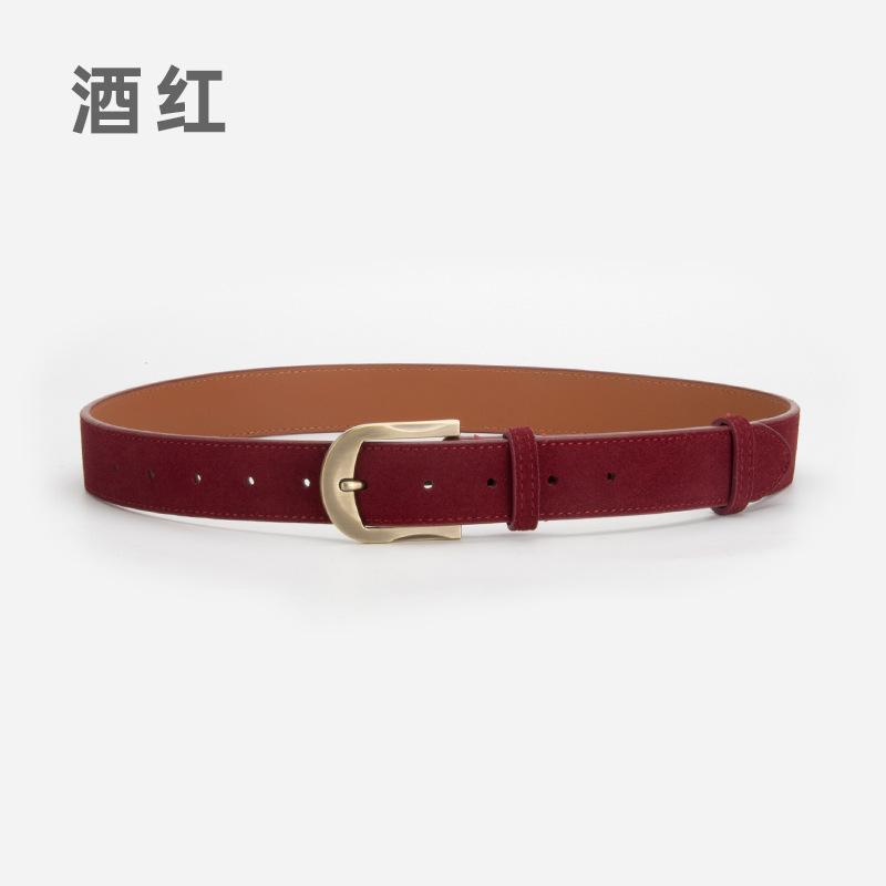 Frosted Velvet Belt Women'S Simple Pin Buckle Belt Jeans Decorative Belt Women