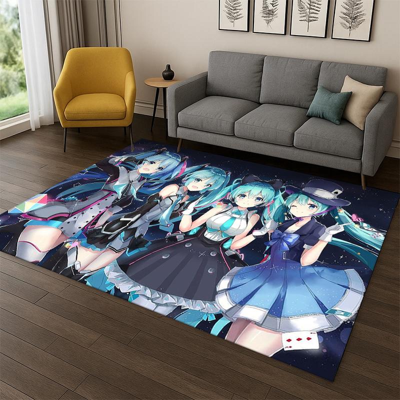 

Music Girl M-MIKU Cartoon Carpet Rug for Playroom Bedroom Living Room Sofa Home Decor,kid Game Area Rug Non-slip Floor Mat 40x60cm