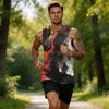 Herren Freizeit Ärmelloses Tanktop mit Abstraktem Farbdruck Lockerer Sitz Atmungsaktive Sportweste für Outdoor-Aktivitäten Fitnessstudio Training