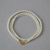 French Elegant Multi-Layer Pearl Beads Necklace with OT Buckle