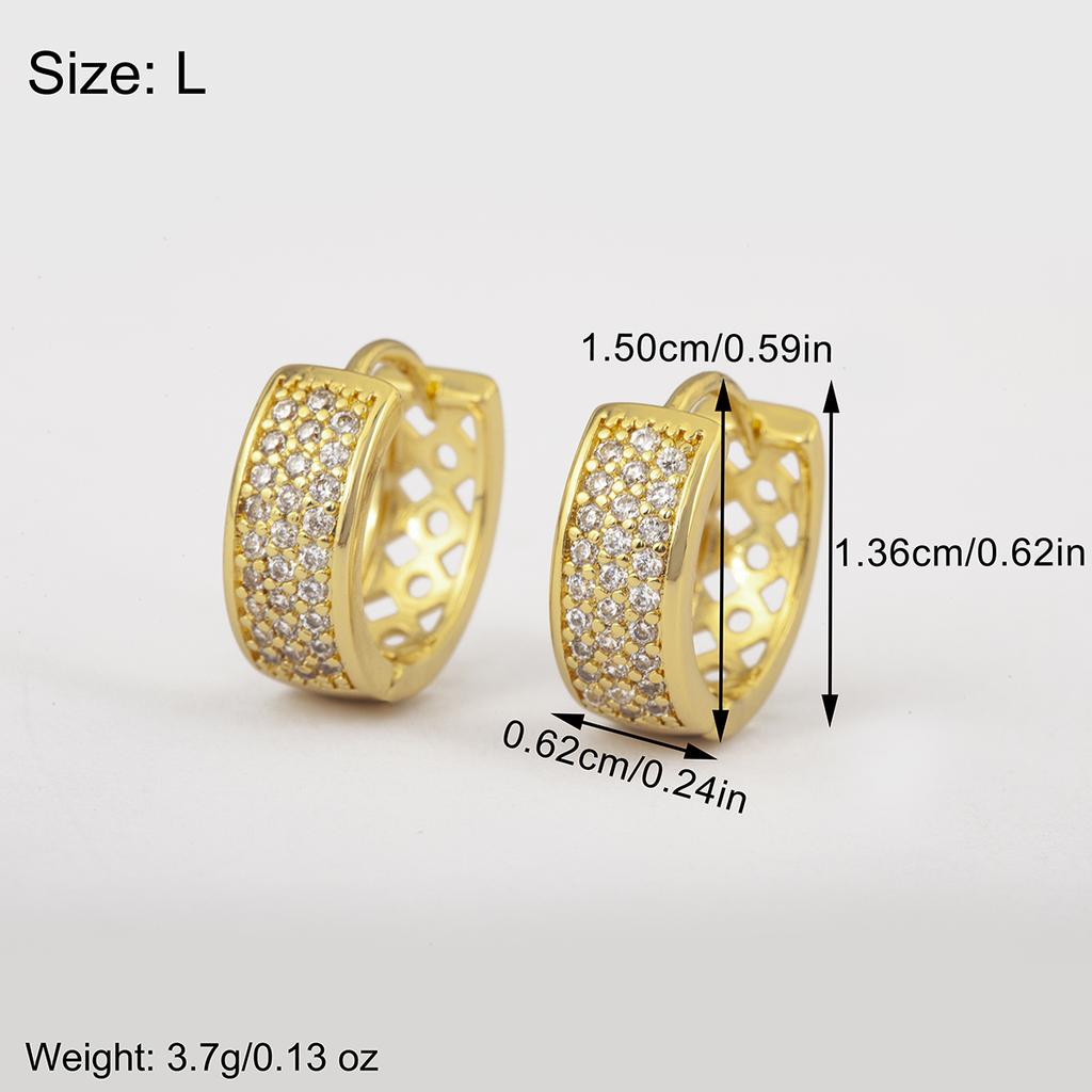 Nidin Hot Sale S/M/L Sizes Cubic Zirconia Geometry Circular Hoop Earrings For Women Female Trendy Temperament Ear Jewelry Gifts