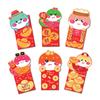 6pcs/set Chinese Style Red Envelope Snake Pattern Lucky Money Packets Money Pouches  New Year Gift