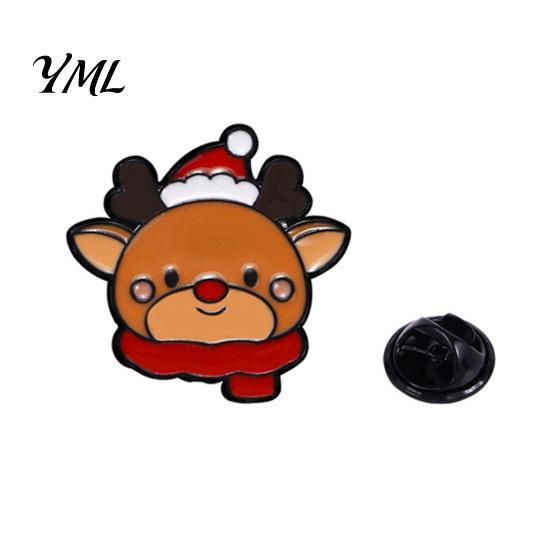 Tree Badge Pin Christmas Cartoon Enamel Brooch, Santa Claus Elk Snowman Pin, Holiday Brooch Bags Scarves Clothes Decorative Accessory for Party