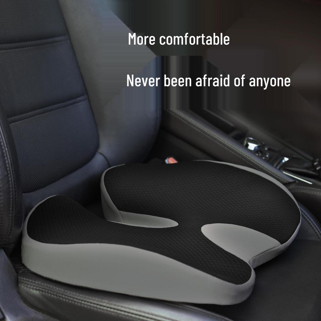 Memory Foam Cushion for Office Chairs, Cars, Students - Comfort & Height Boost for Hips and Buttocks