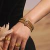 Qiong Yao Gold Plated Stainless Steel Zirconia Bracelet – Light Luxury Hollow Design