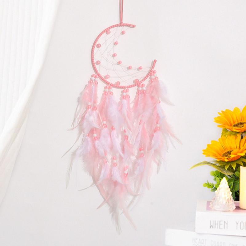 Handmade Feather Moon Dream Catcher Home Wall Car Pendant Decoration