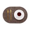 INS Fabric Pattern PU Faux Leather Placemats Waterproof Oilproof Heat Insulation Pad Dining Table Kitchen Counter Mats Pads