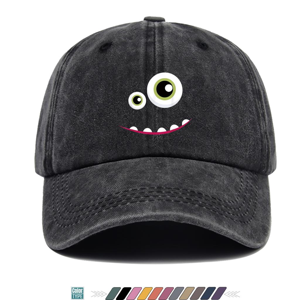 pc Monster Eye Pattern Printed Truck Hat Comfortable And Breathable Stylish And Attractive Cartoon Game Black Classic Papa H