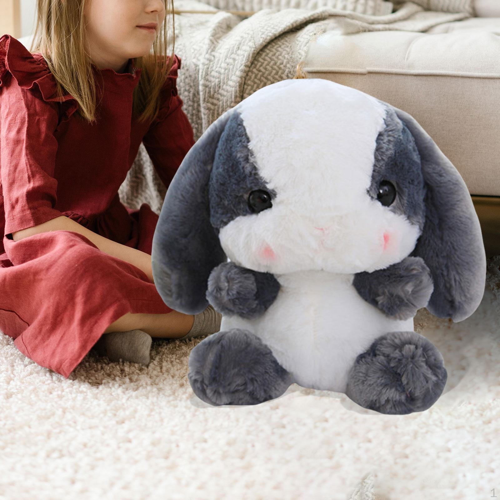 

Рюкзак із зайчиком. Дитячий рюкзак із застібкою-блискавкою. Мила плюшева іграшка. Сумка-кролик. Сумка-книжка для дитячого садка. сірий колір