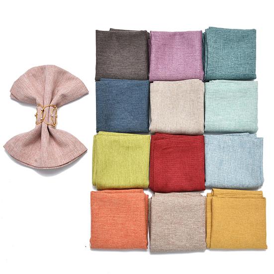 2Pcs Table Napkin Soft Touching Non-shrink Foldable Modern Delicate Texture Dinner Napkin for Dining