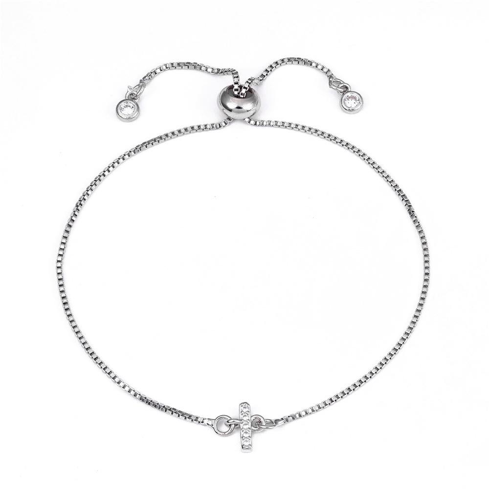 18K Gold Letter Knot Bracelet: Japanese-Korean Fashion for Women