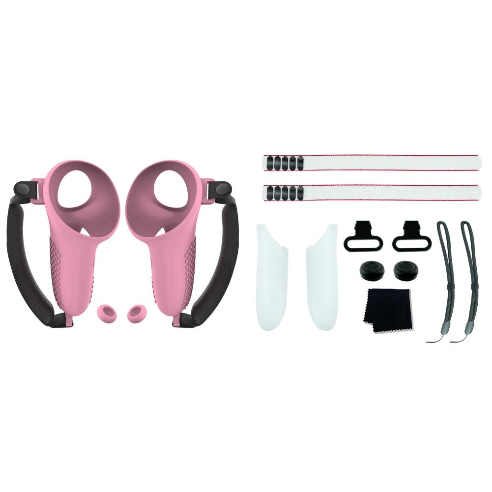 

MY# 1 Pair Silicone Non-Slip Controller Grips Cover for Meta Quest 3 VR(Pink)