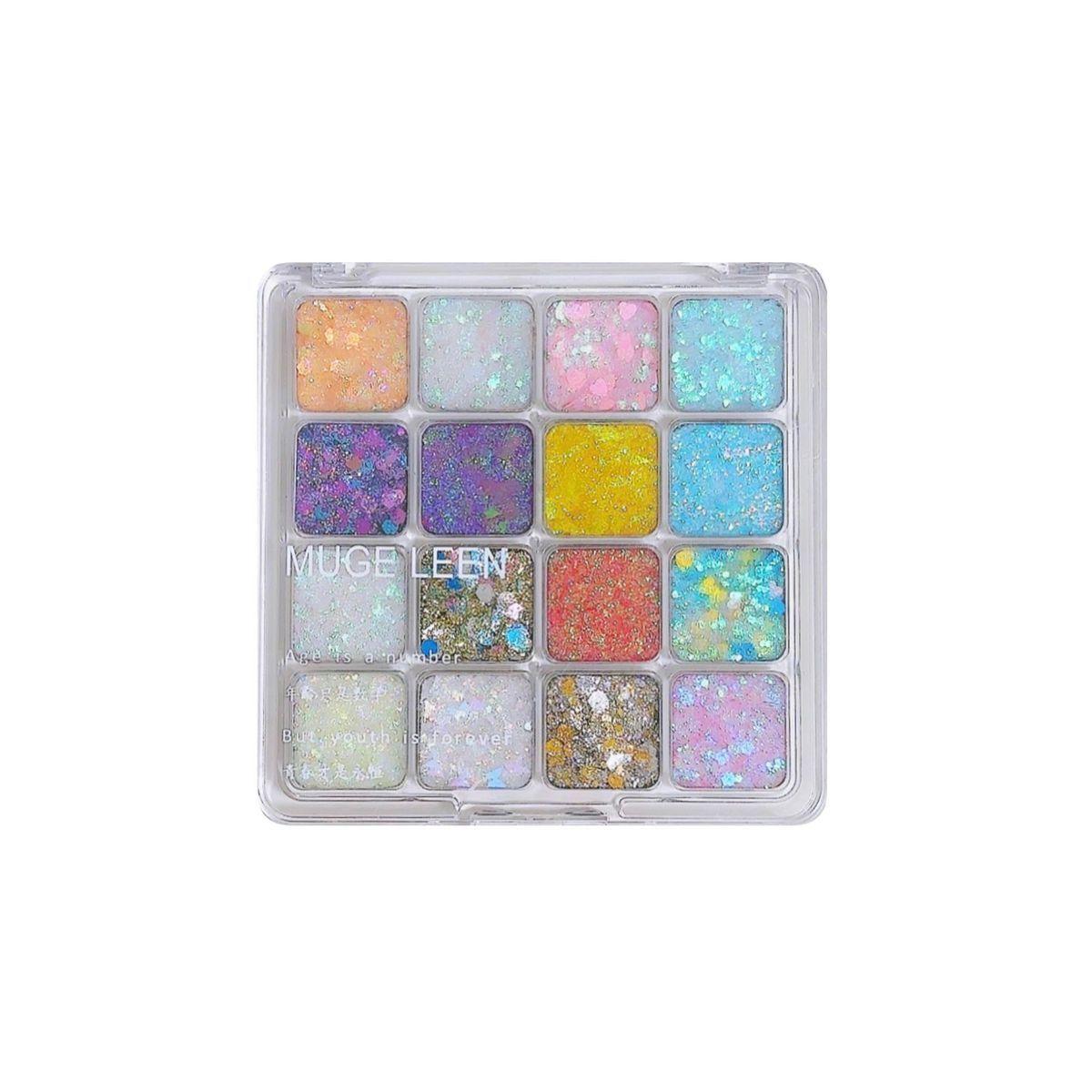 

MUGE LEEN 16-цветные тени для век, перламутровые, с пайетками цвета русалки, водостойкие, макияж