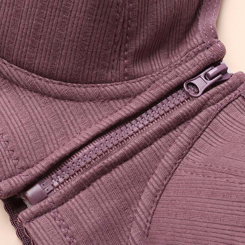 Cotton Cup Front Zipper Underwear Stainless Steel Vest Style Oversized Bra Solid Color Lightweight Breathable Soft Comfortable Casual Tank Top