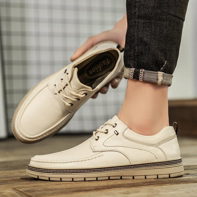 Мужская обувь из натуральной кожи. Трендовая удобная повседневная обувь. Мокасины — фото 7