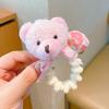 Sweet Girl High Elasticity Plush Rabbit & Bear Hair Ties - No Damage, Cute Ponytail Hair Ropes for Children