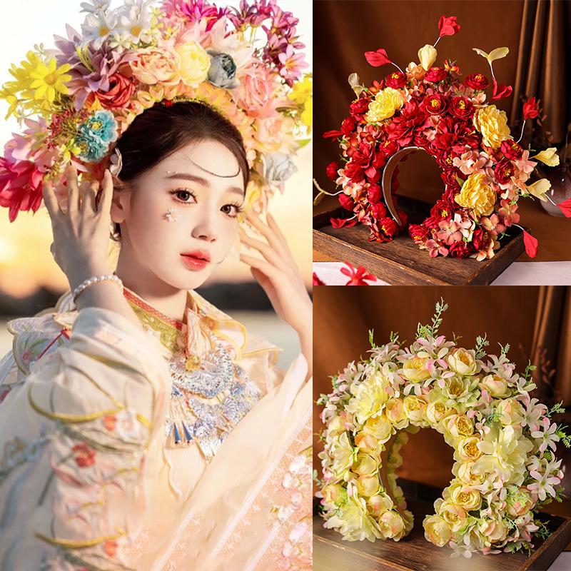 

3D Silk Flower Headband & Retro Hairpin for Hanfu - High-Value Seasonal Accessory