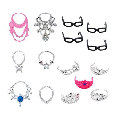 20Pcs Universal Earrings Bracelets Crown For 1/6 Doll Accessories Set Girl'S Doll Jewelry Diy Decoration Toy