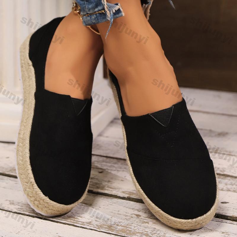 Fashion Fashion Suede Casual Single Shoes for Women Spring Fashion Slip On Flats Shoes Ladies Slip-on Thick Sole Non Slip Walking Shoe