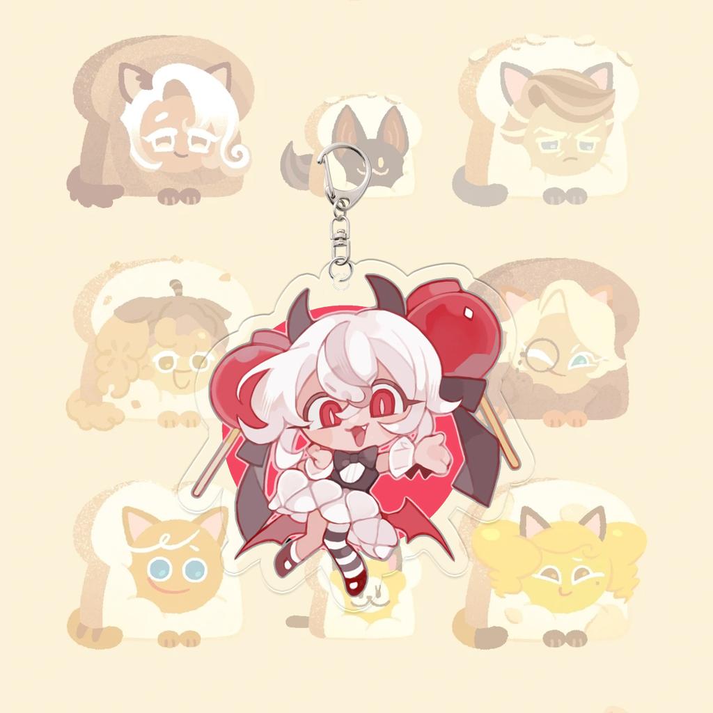Cookie Run Kingdom Dekoracyjny Wisiorek Kawaii Figurka z Gry Student Kreskówkowy Breloczek Kratka Letni Wersja Q Dziewczyna Anime Prezent Festiwalowy