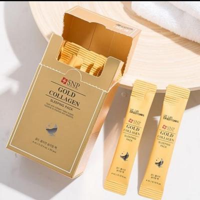 Gold Collagen Sleeping Pack 20EA/box, przeciwstarzeniowy, ujędrniający, nawilżający, koreańskie kosmetyki, Kbeauty, próbka