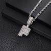Collana con Ciondolo Lettera in Rame con Incastonatura in Zirconia Stile Hip Hop Alfabeto Iniziale Charms Donna Uomo Gioielli Trendy