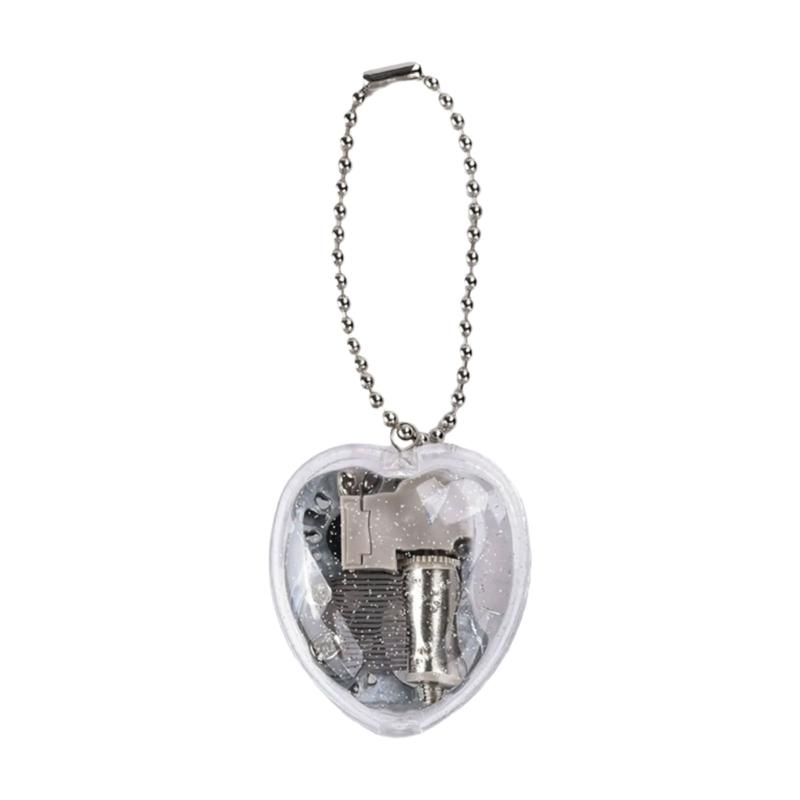 Romance Heart Shaped Music Box Bag Decoration Compact and Portable Pendant with Clear Sound Quality for Loved Ones