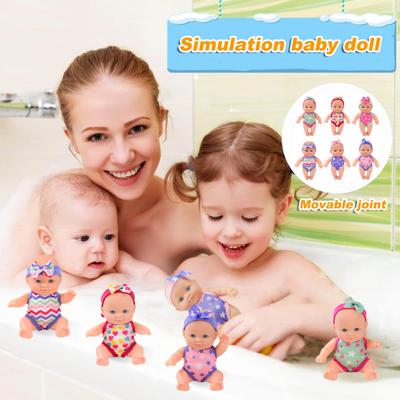 Schwimmer-Babypuppe, wasserdichte Simulations-Schwimmpuppe mit beweglichen Gelenken, abnehmbarem Badeanzug, ungiftige Babypuppe für die Badezeit im Kinderpool