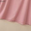 ZANZEA Women Casual Round Neck Solid Color Loose 3/4 Sleeve Blouse