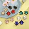 Elegant Alloy Diamondaccented Flower Earrings With Geometric Design For Wedding