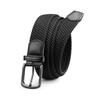 [QIKEJI] Men's Elastic Belt, Canvas, No Holes, One Size Fits All, Stretchable, Casual, Black
