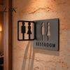 Acrylic Toilet Sign Restroom Sign, Male And Female Bathroom Wall Signs for Business Mounted Double Sided Corridor Commercial Use