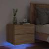 Vidaxl Hanging Bedside Cabinet With LED Lighting, Sonoma Oak