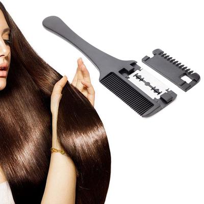 Peine Rastrillo Portátil para Cabello Doble Cara Hoja Cortar Adelgazar Peine Recortador DIY para el Hogar