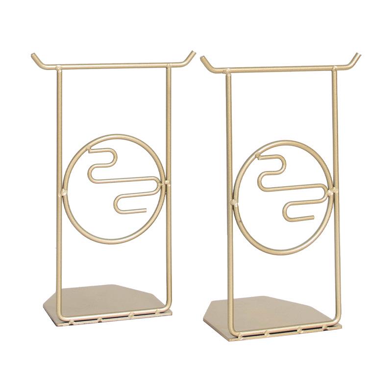 Chinese Style Creative Metal Bookends - Desktop Storage & Book Support Ornament
