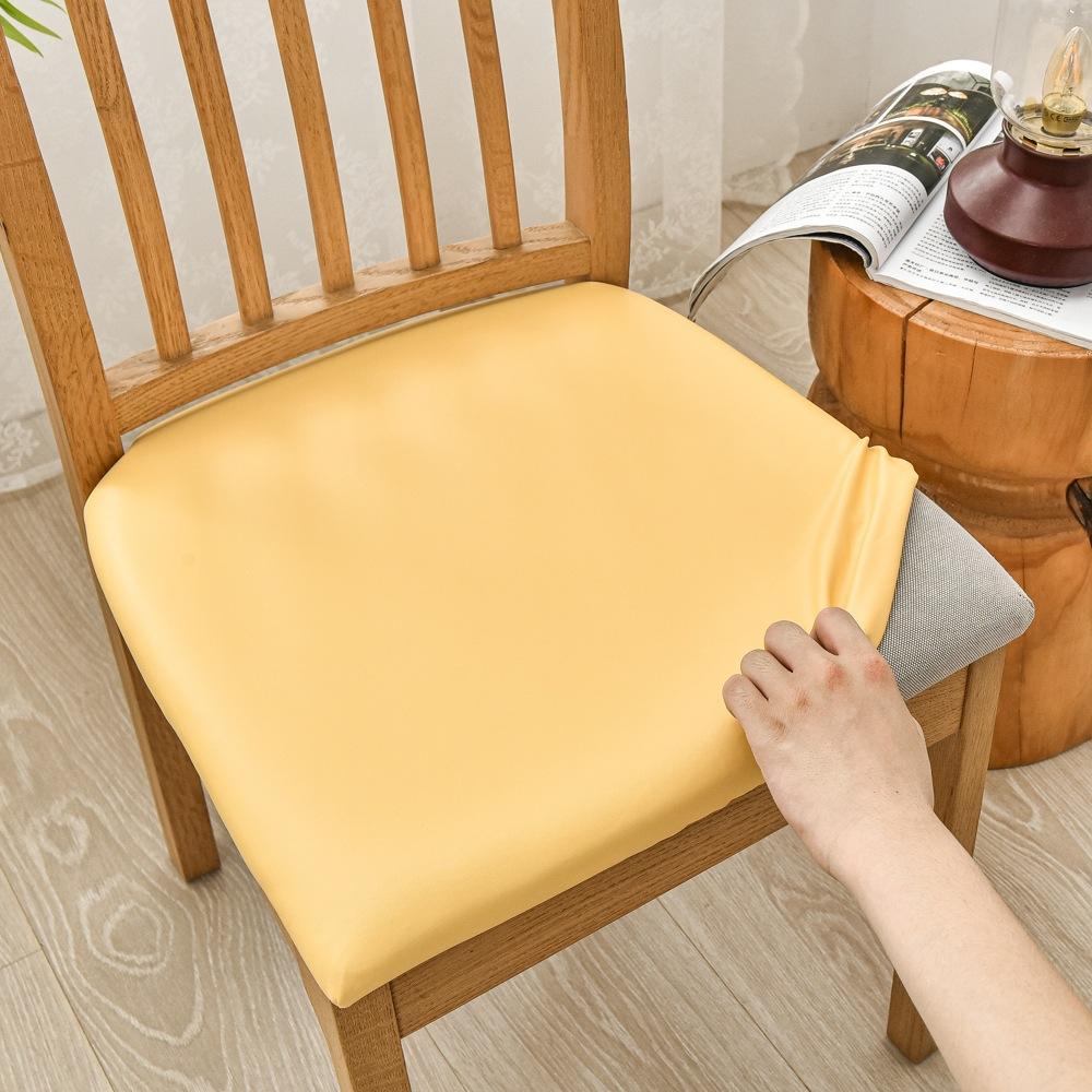 Pu Waterproof Leather Square Cushion Package, Chair Cover, Chair Seat Cover, Hotel Chair Protective Cover, Household Seat Cushion Cover