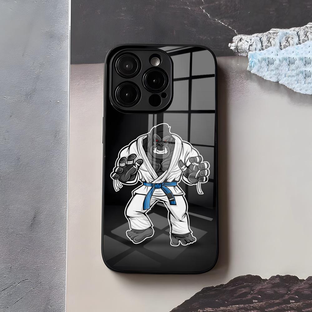 BJJ Brazilian Jiu Jitsu Phone Case For IPhone 17 Air 16 E Pro Max 15 14 13 Mini 12 Pro 11 Max Plus Black Glass Cover